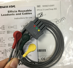 Efficia Reusable ECG Cables Dan Leadsets 3- Lead Snap IEC REF 989803160681
